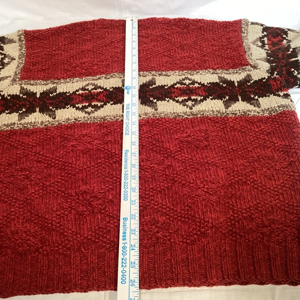 Polo Ralph Lauren Vintage Men's Southwestern Aztec Wool Hand Knit Sweater Large - Picture 9 of 10